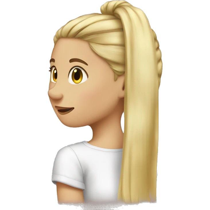 blond girl ties her hair in ponytai emoji