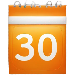 orange calendar with number 30 emoji