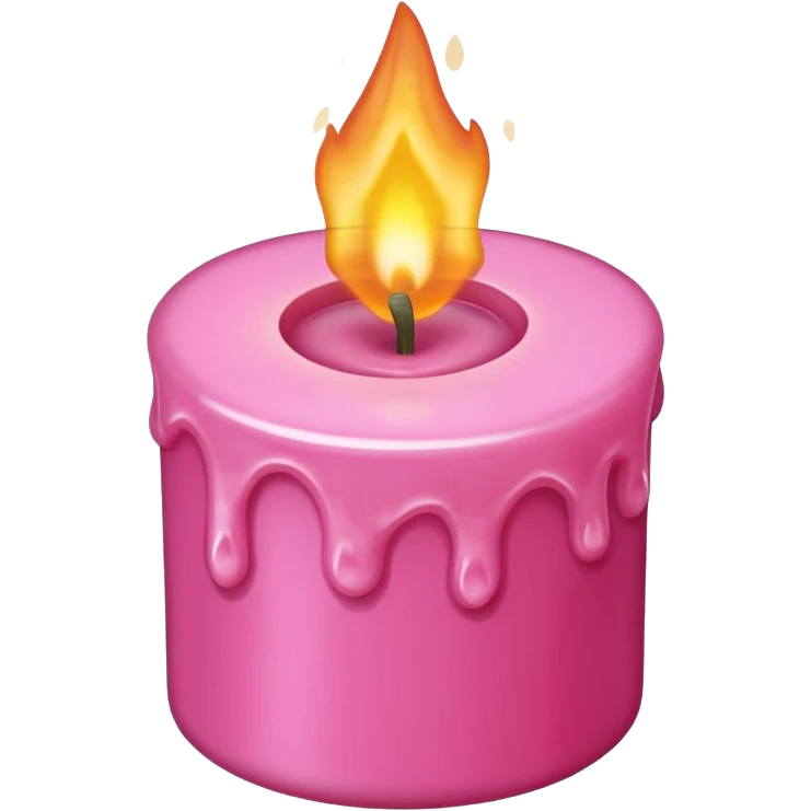 Draw a pink candle with a flame on it from a bird's eye view. emoji