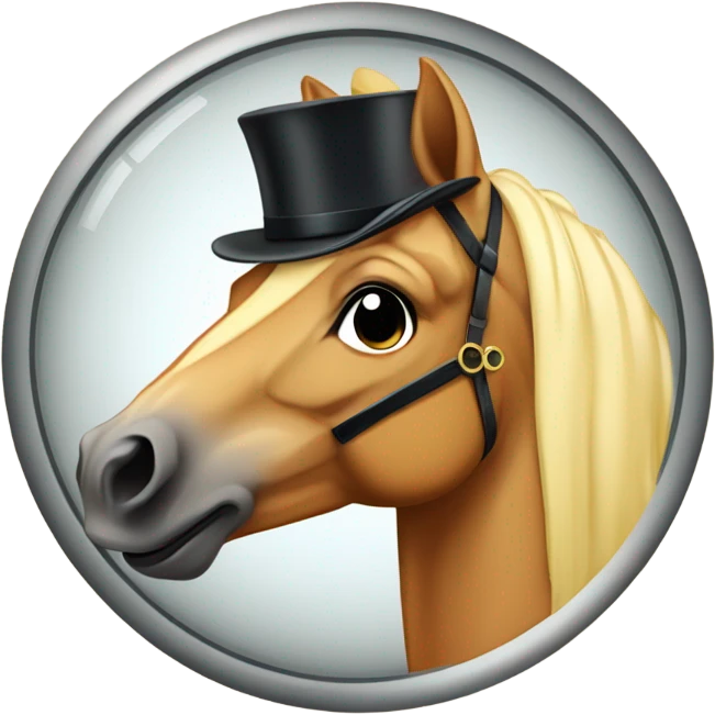 Palomino horse with a monocle  emoji