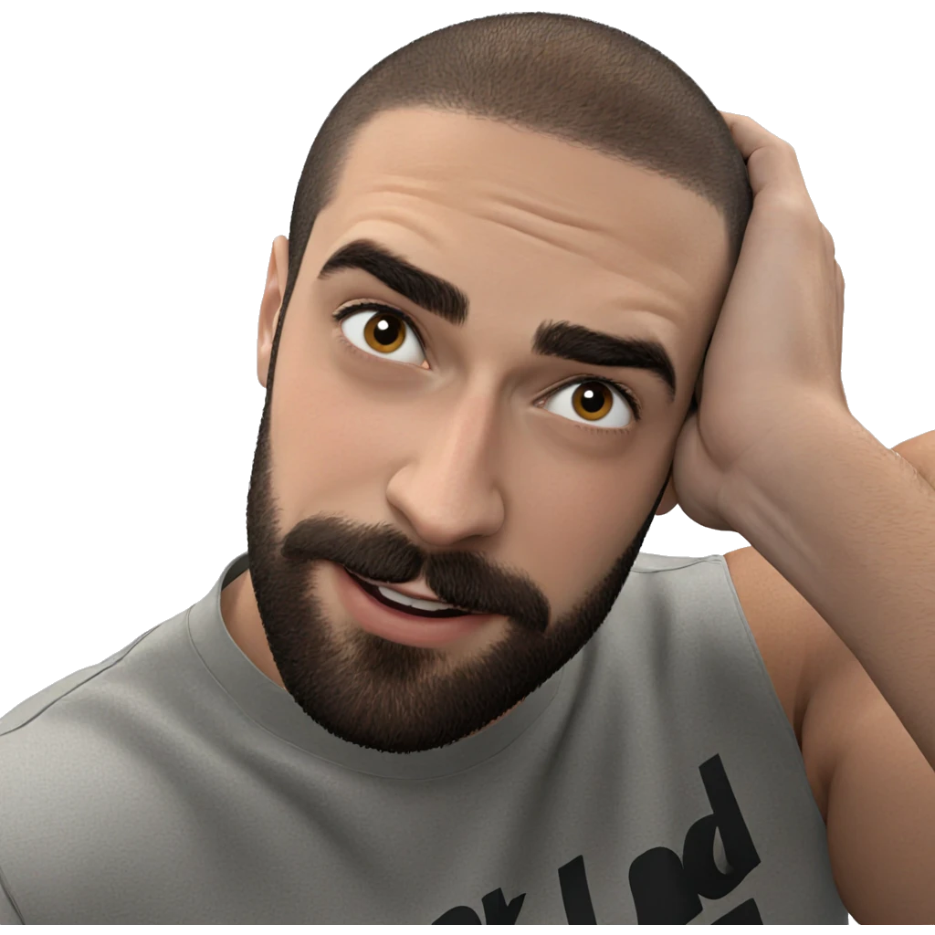 male portrait with buzz cut emoji