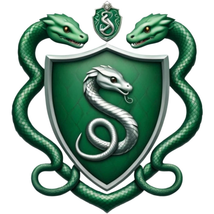 Slytherin crest with silver snake at the center emoji