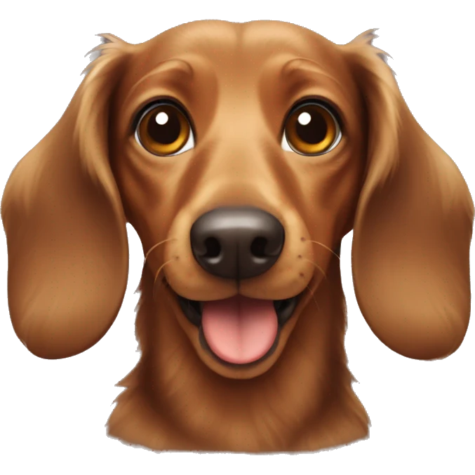 fluffy brown dachshund  emoji