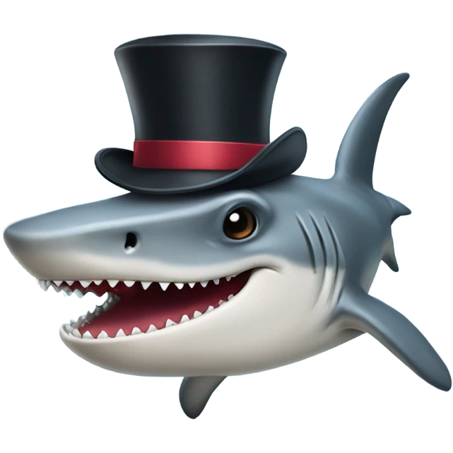 hammerhead shark with tophat emoji