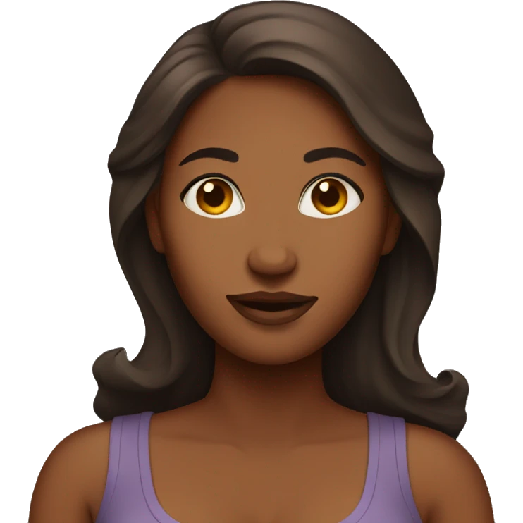 A brown skin woman with a curvy body emoji