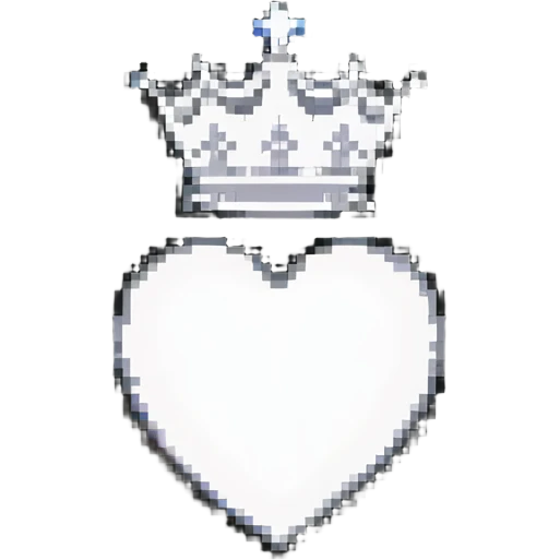 white heart with a crown on top emoji