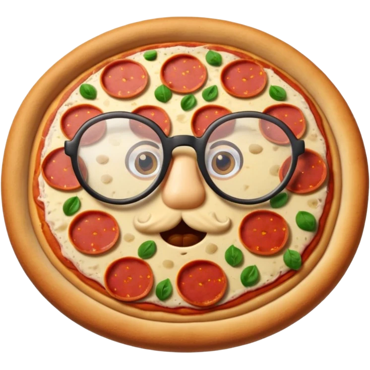 pizza face with glassess emoji