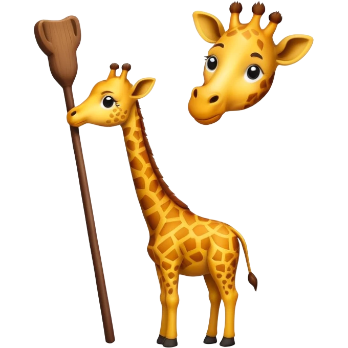 Giraffe mit Stock  emoji
