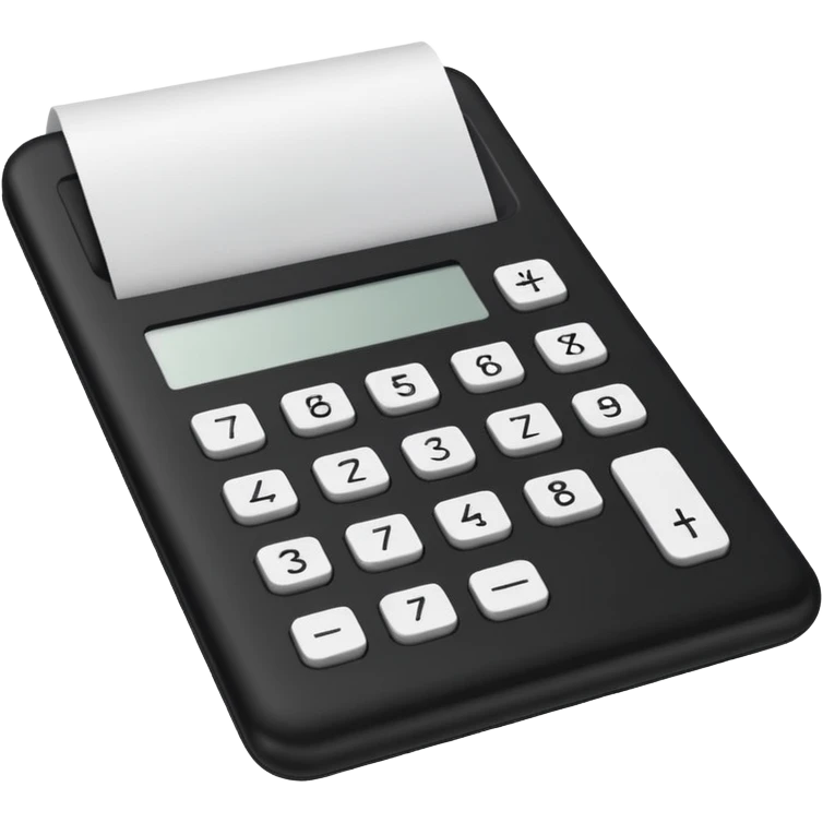 calculator next to a sheet of paper emoji