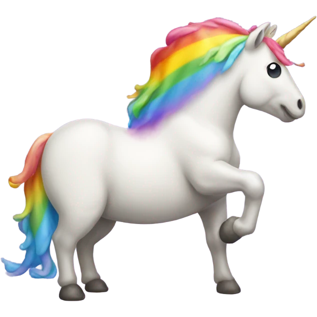 Unicorn pooping rainbow poop emoji