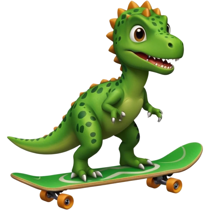 Dinosaur on a skateboard emoji