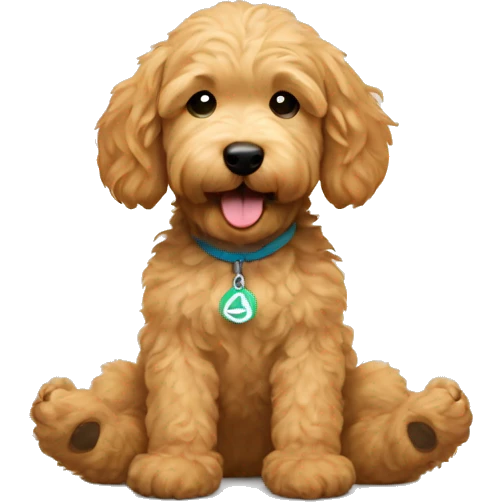 golden doodle puppy doing yoga  emoji