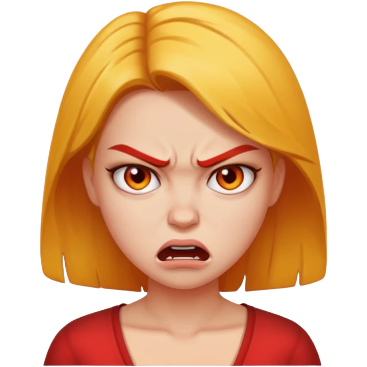 Hot girl looking angry emoji