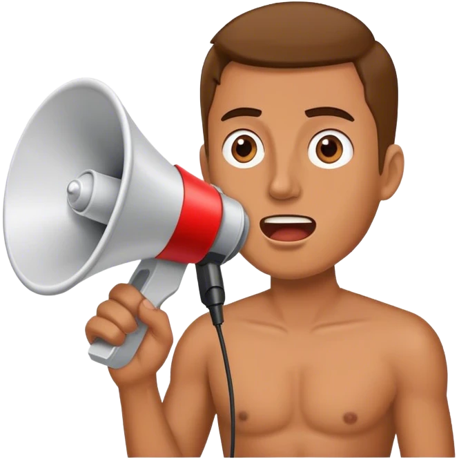 A man speaks into a loudspeaker emoji