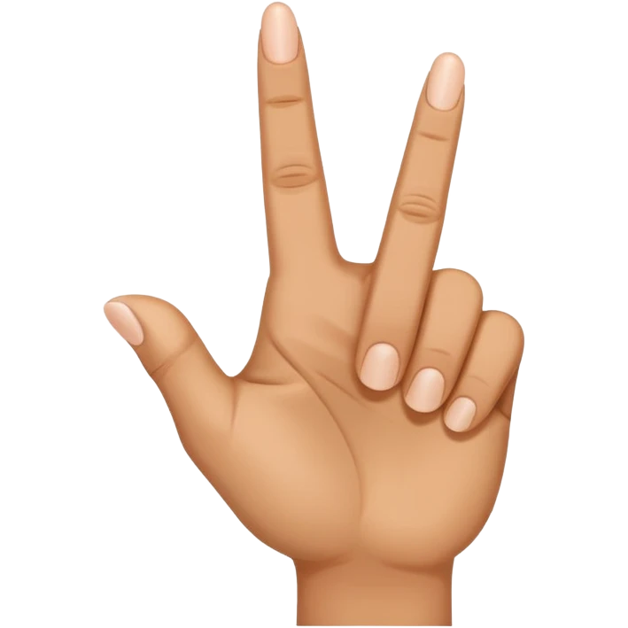 hand showing middle finger, index finger, and thumb, with other fingers down emoji