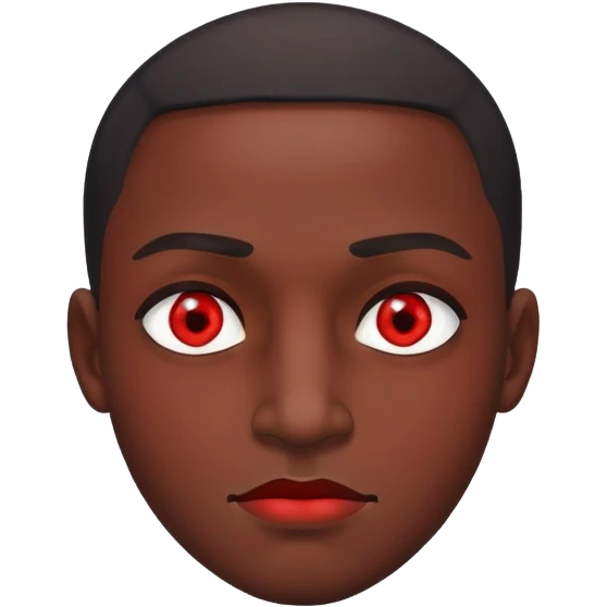 Black guy with red eyes emoji