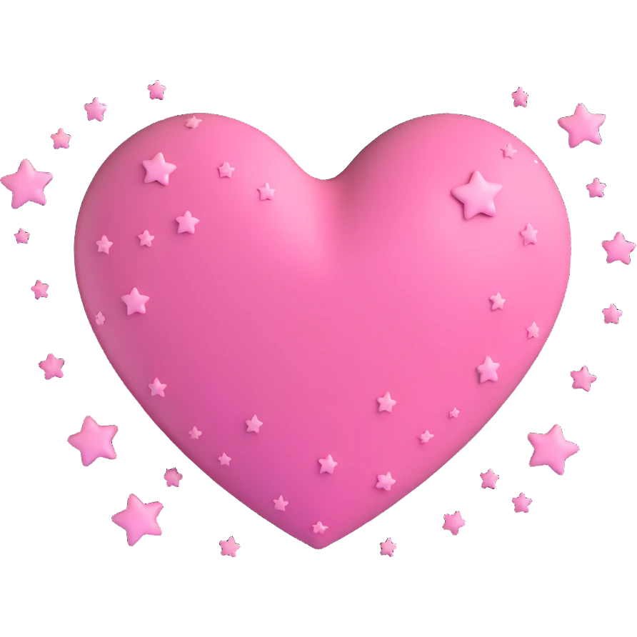 pink heart with stars around it emoji