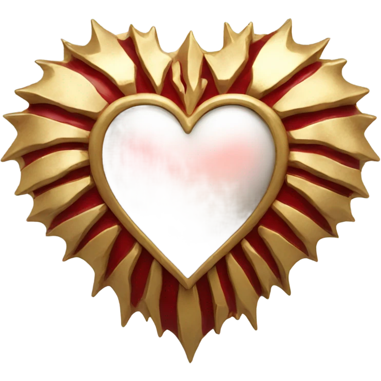 red Gothic heart with gold rays emoji