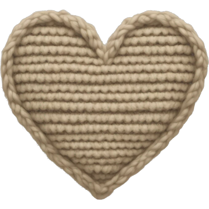 Knitted beige heart emoji