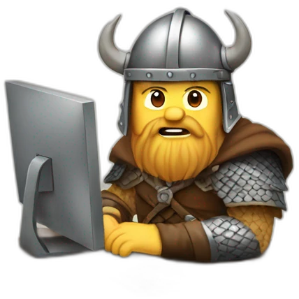 Viking at computer emoji