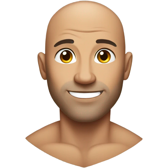 handsome shirtless bald man gay emoji