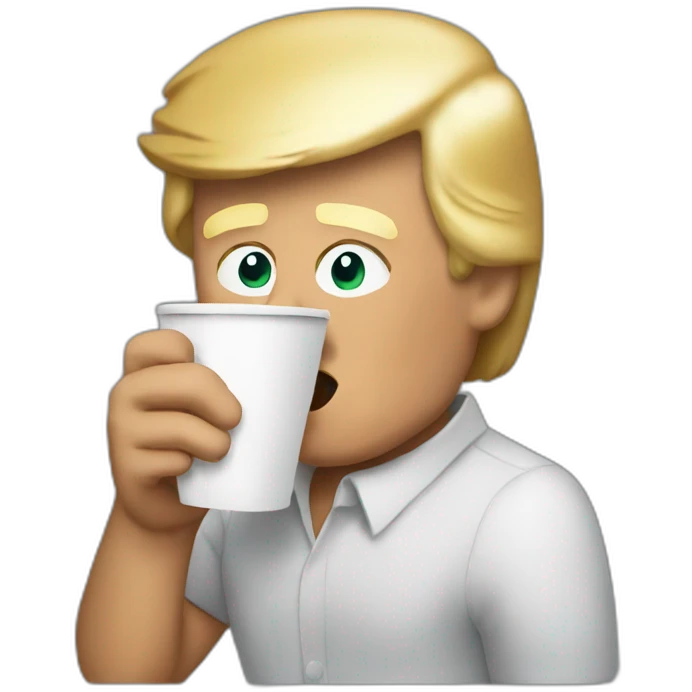 donald trump drinking coffee emoji