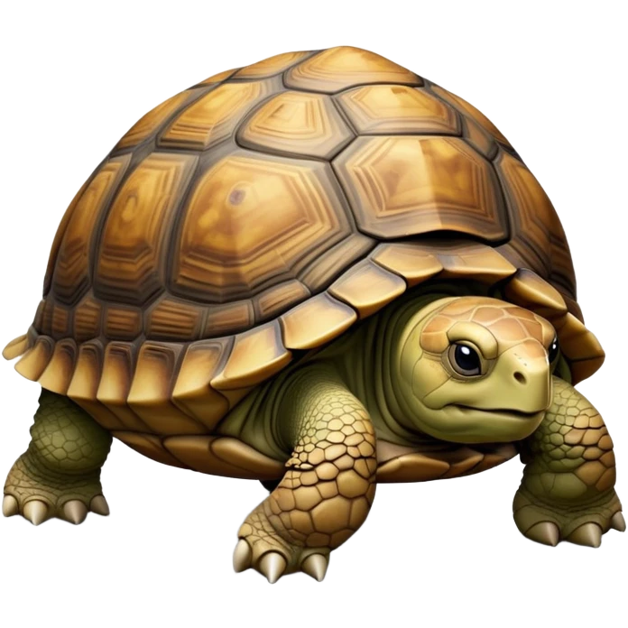cinematic-tortoise-realistic-full-body-walking-emoji,-sturdy-domed-shell-in-rich-earthy-tones,-thick-scaled-legs-moving-slowly-but-deliberately,-wrinkled-wise-face-peering-ahead-with-calm-determination,-small-dark-eyes-reflecting-centuries emoji