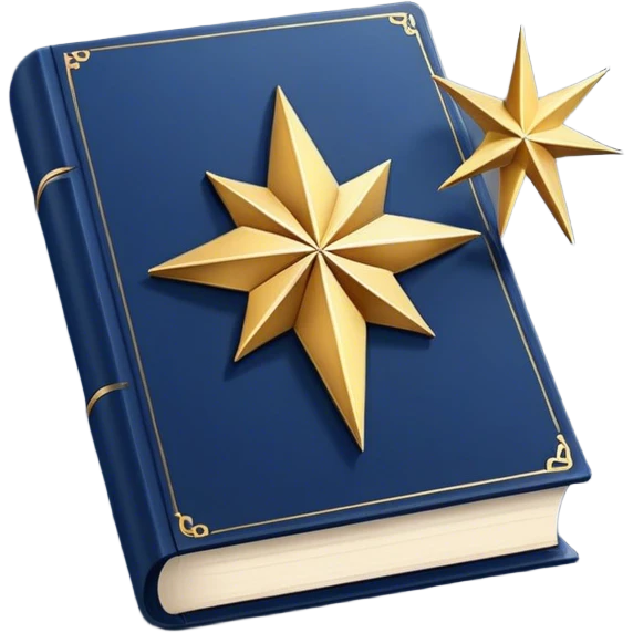A navy blue productivity book with gold details, chart with upward trend aura, radiating productivity, strategy, and success in motion- emoji