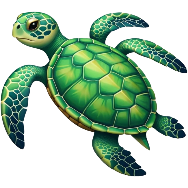 cute sea turtle swimming emoji