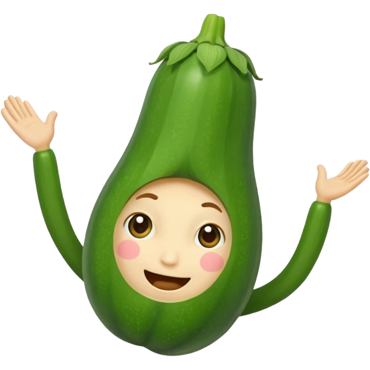 zucchini with a face doing a cartwheel emoji