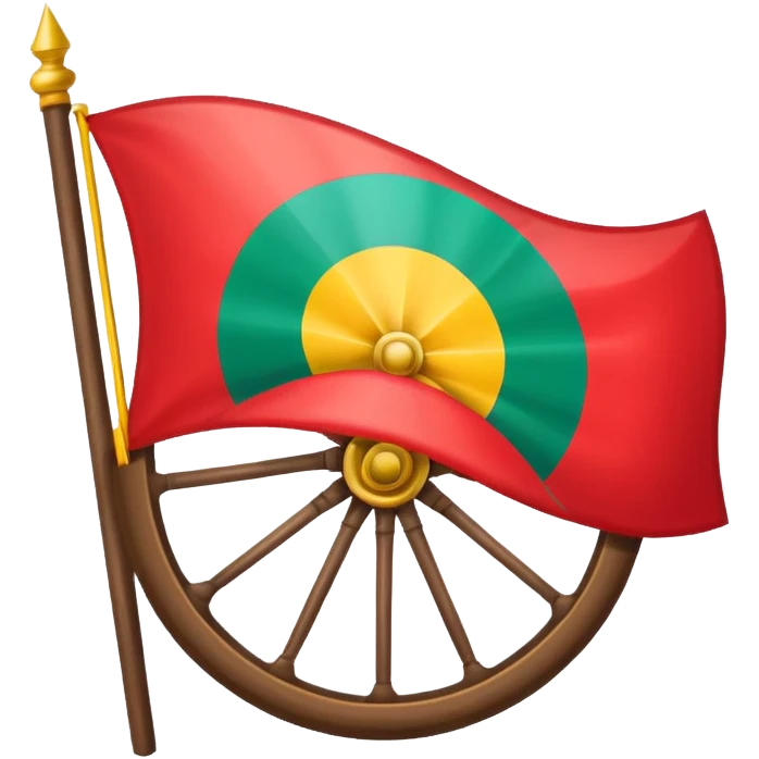 Bandera gitana con rueda emoji