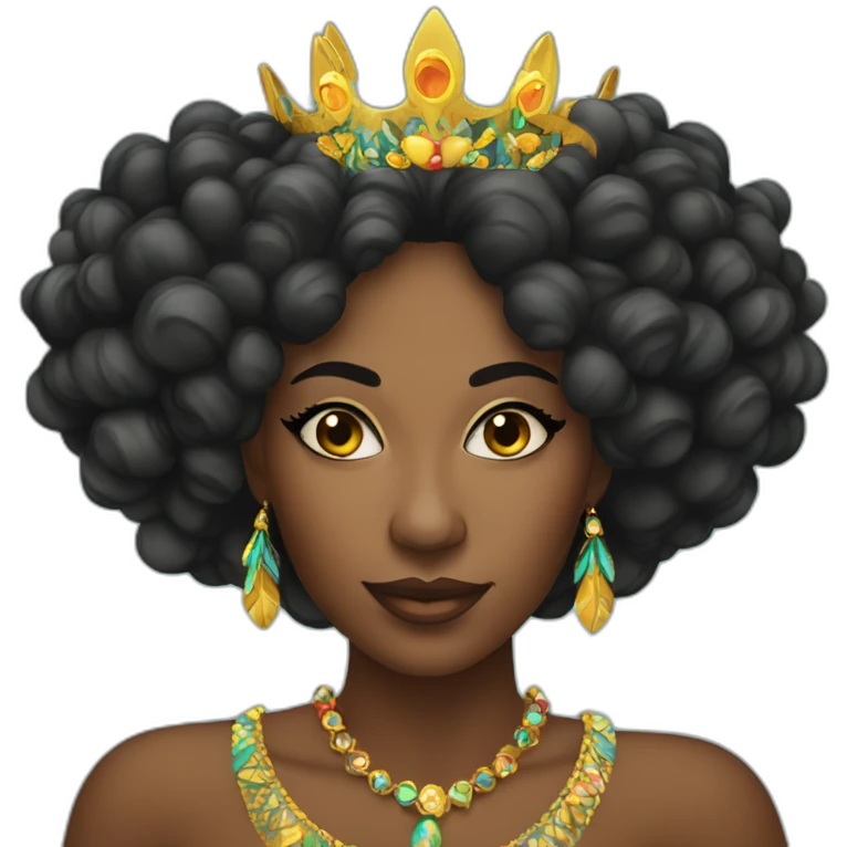 Black woman Queen of rio carnival emoji
