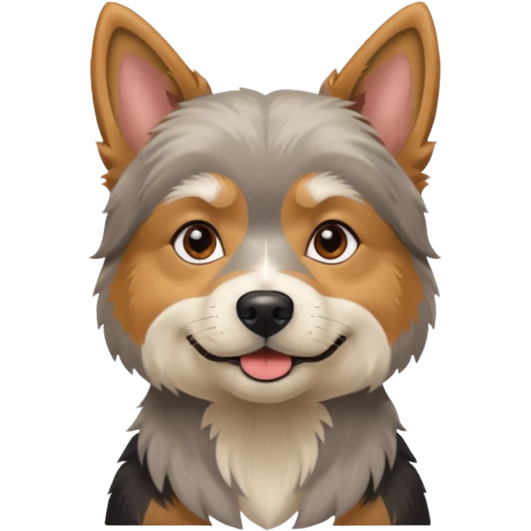 Old yorkie with a huskey emoji