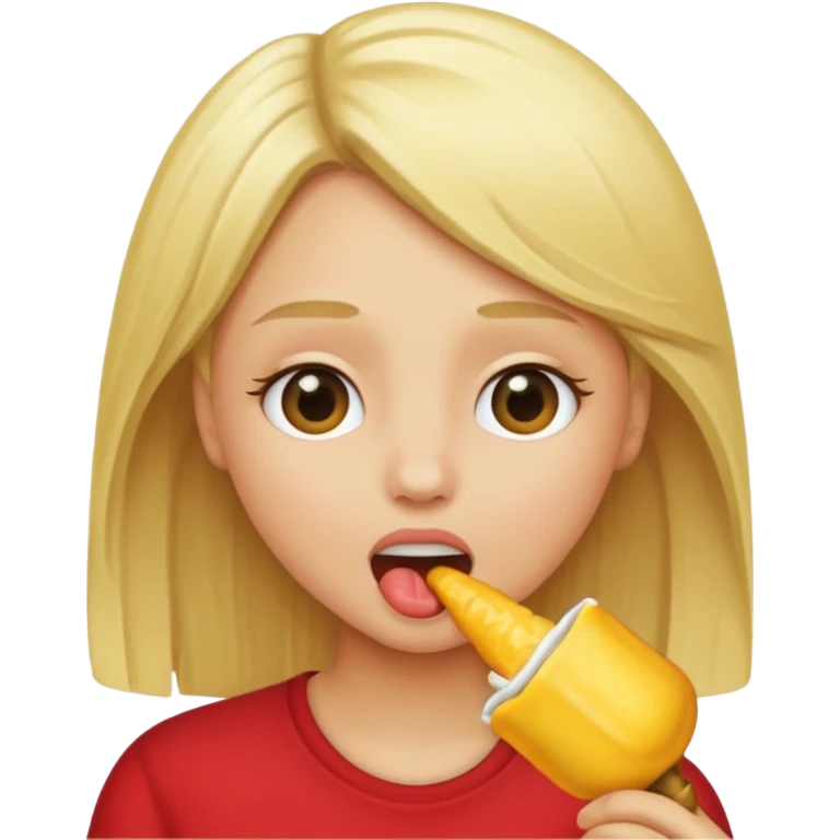 blond girl sucking emoji