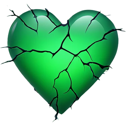 Cracked Green Heart emoji
