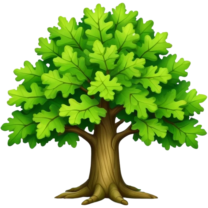 Vibrant green oak tree with full leaves emoji
