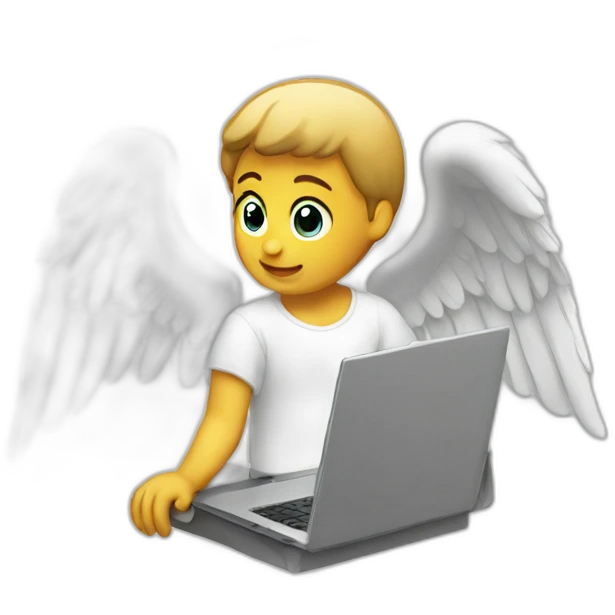angel using laptop emoji