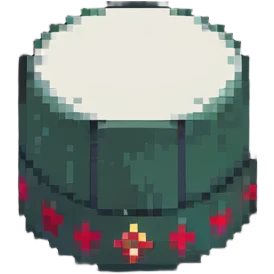 pixel art style fez hat, simple and bold emoji