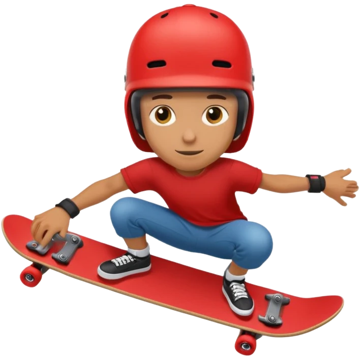 Skater with red skateboard emoji