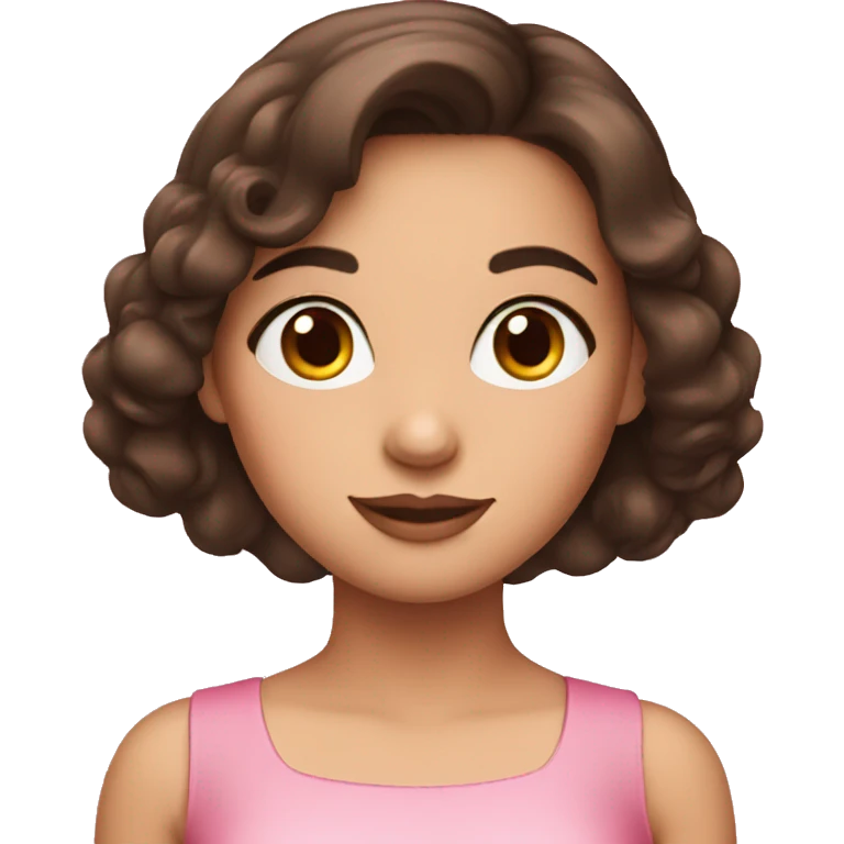 brunette girl in a pink dress emoji