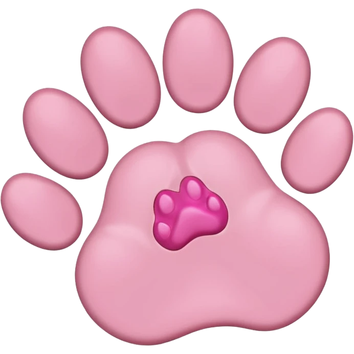 simple cat paw, cute feline foot with pink paw pads emoji