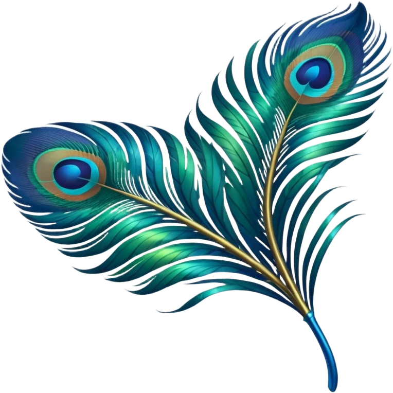 Small peocok feather as emoji emoji