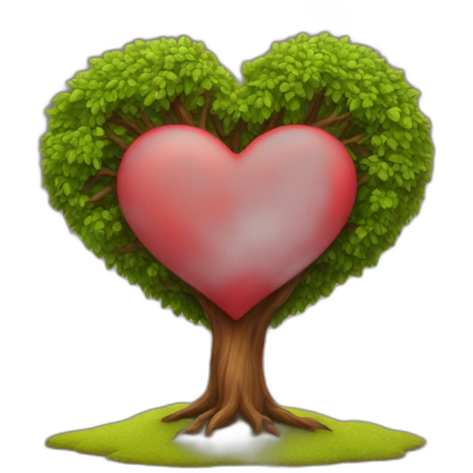 Heart shaped tree emoji