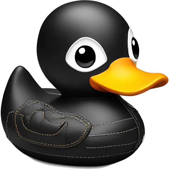 Supermodel leather rubber duck with luxury stitching emoji