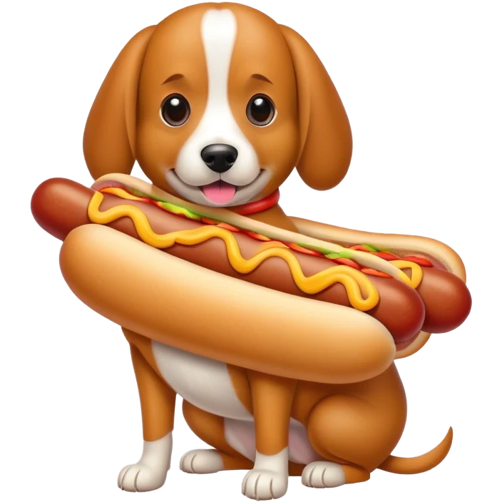 Dog in a hotdog costume  emoji