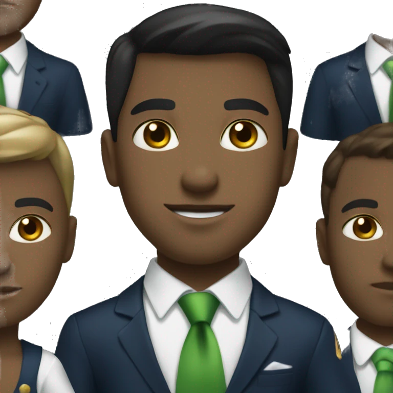 navy suit white shirt and green tie whitout a person  emoji
