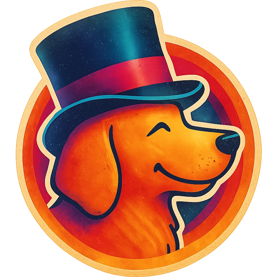 dog with tophat emoji