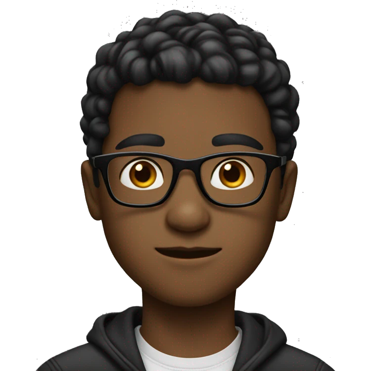 Boy with black glasses without gel hairs 
annoy emoji