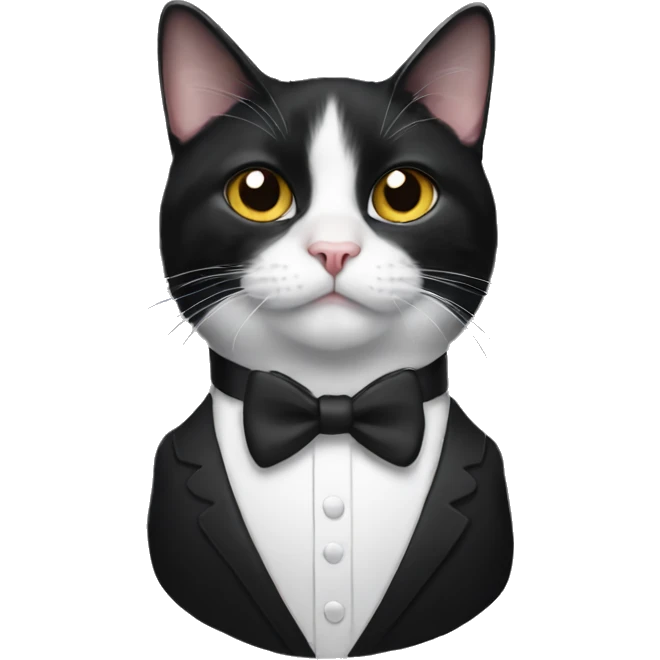 Tuxedo cat in a tuxedo emoji