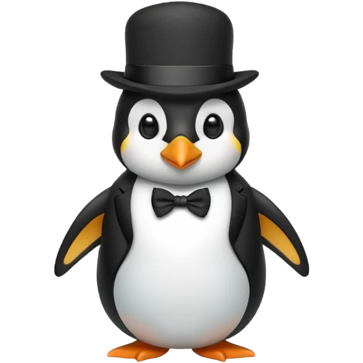 penguin with a hat emoji